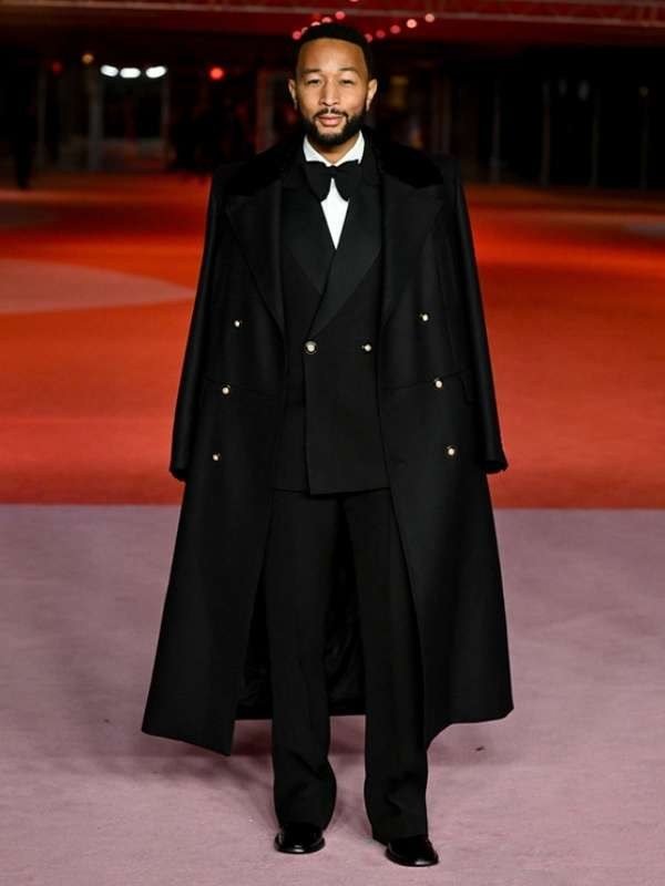 2023 The Academy Gala John Legend Black Trench Coat
