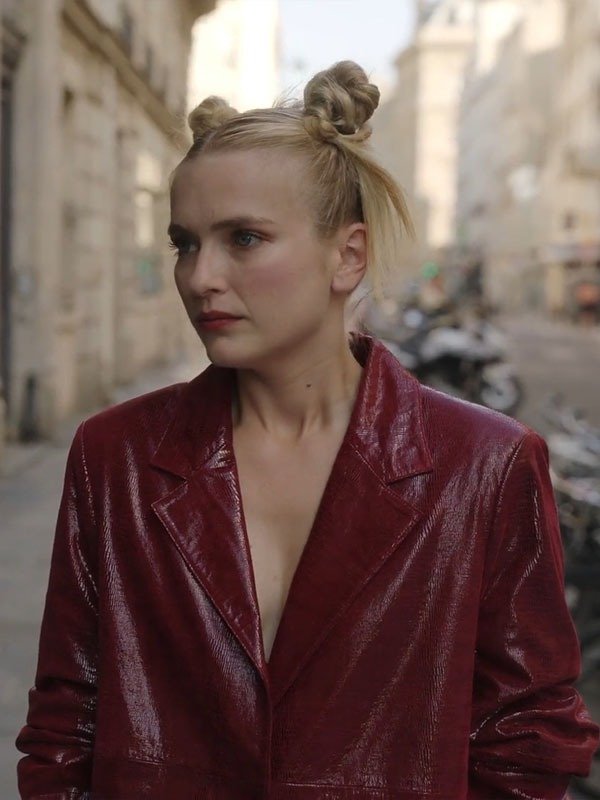 Camille Emily In Paris Season 3 Leather Maroon Blazer