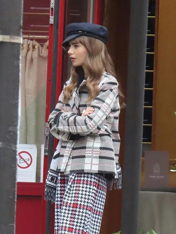 Emily In Paris Season 3 Emily Cooper Plaid Checkered Jacket