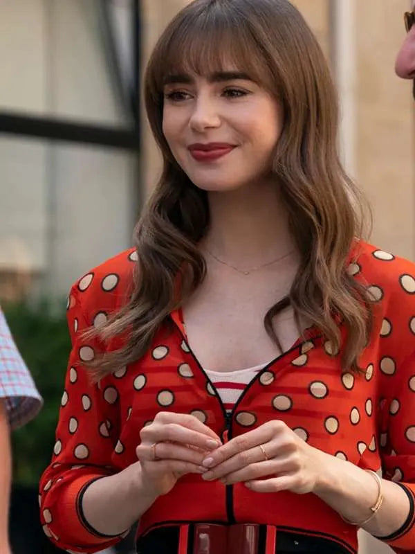 Lily Collins Emily In Paris Season 03 Red Jacket