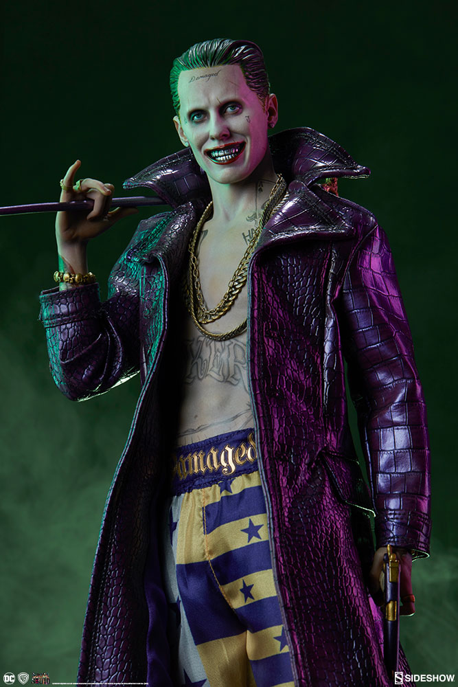 Suicide Squad Joker Purple Leather Coat - PINESMAX