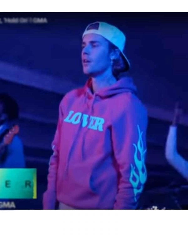 Justin Bieber Live Performance Hold On Pink Hoodie