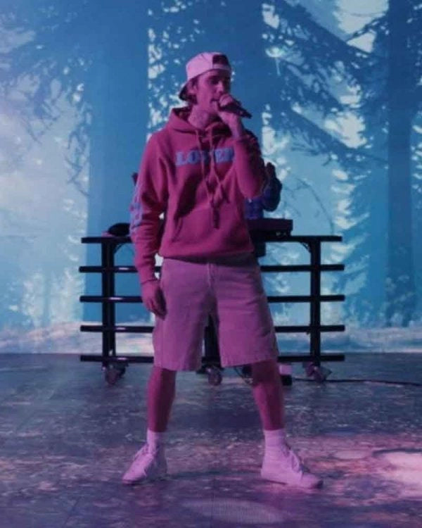 Justin Bieber Live Performance Hold On Pink Hoodie