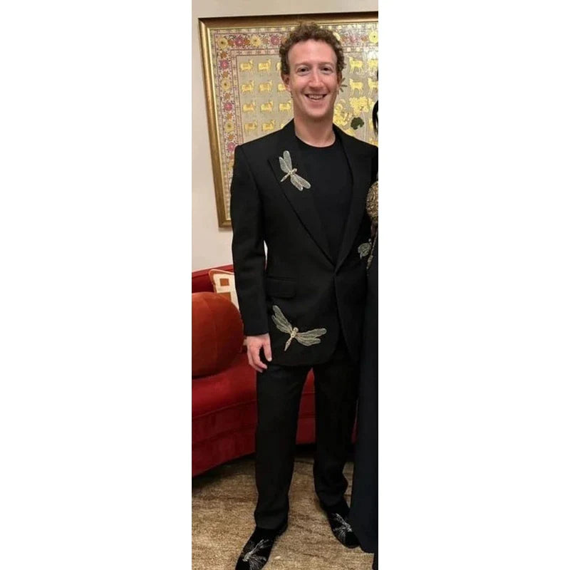 Mark Zuckerberg's Dragonfly Black Wedding Suit
