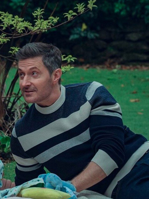 Fool Me Once 2024 Richard Armitage Knitted Striped Sweater