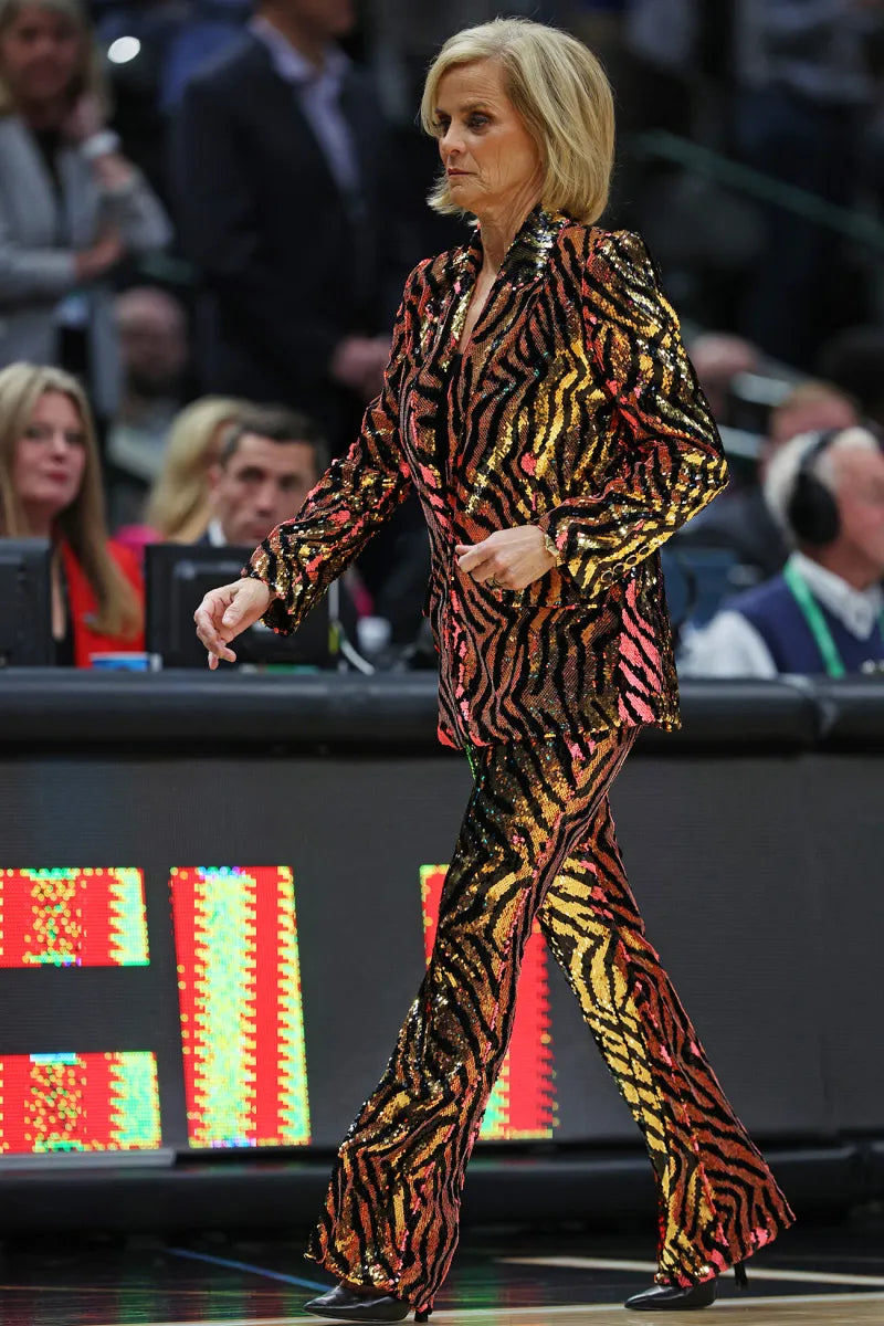 Kim Mulkey NCAA Tournament 2023 Sequin Suit