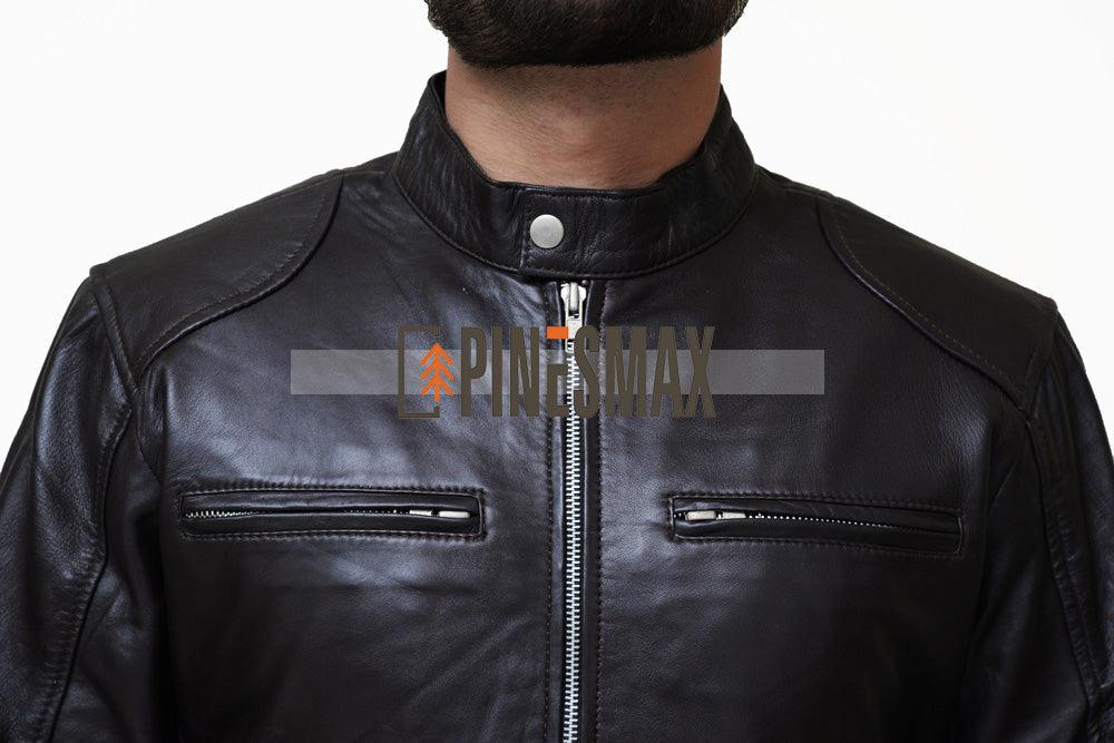 Dodge Men Biker Stylish Leather Jacket - PINESMAX