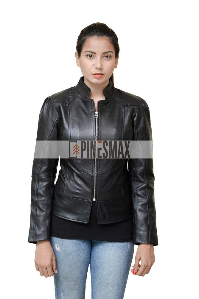 Jesica Womens Black Leather Jacket - PINESMAX
