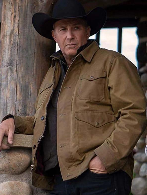 Yellowstone Kevin Costner Brown Cotton Jacket - PINESMAX