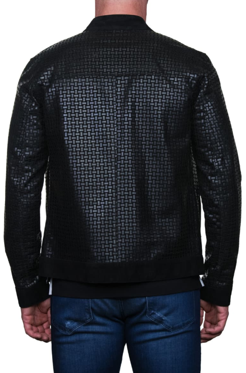 Mosaic Black Leather Jacket - PINESMAX