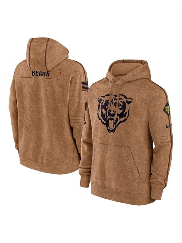 Chicago Bears 2023 Salute To Service Club Brown Hoodie - PINESMAX
