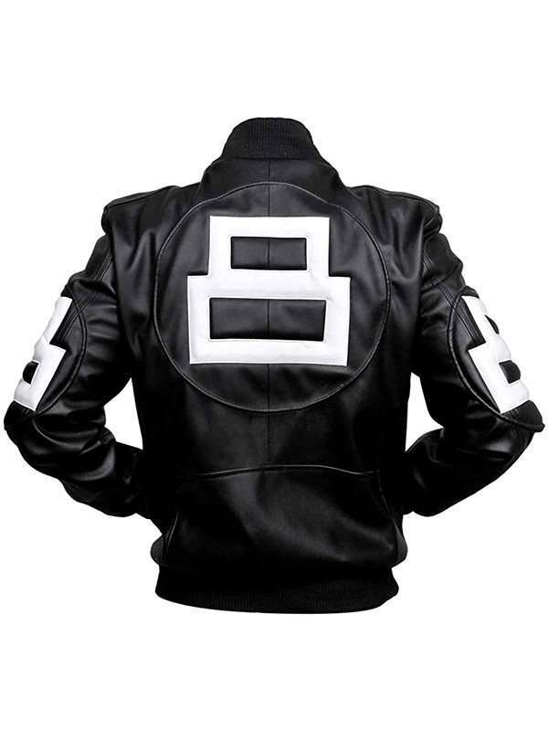 8 Ball Logo Black Leather Jacket - PINESMAX