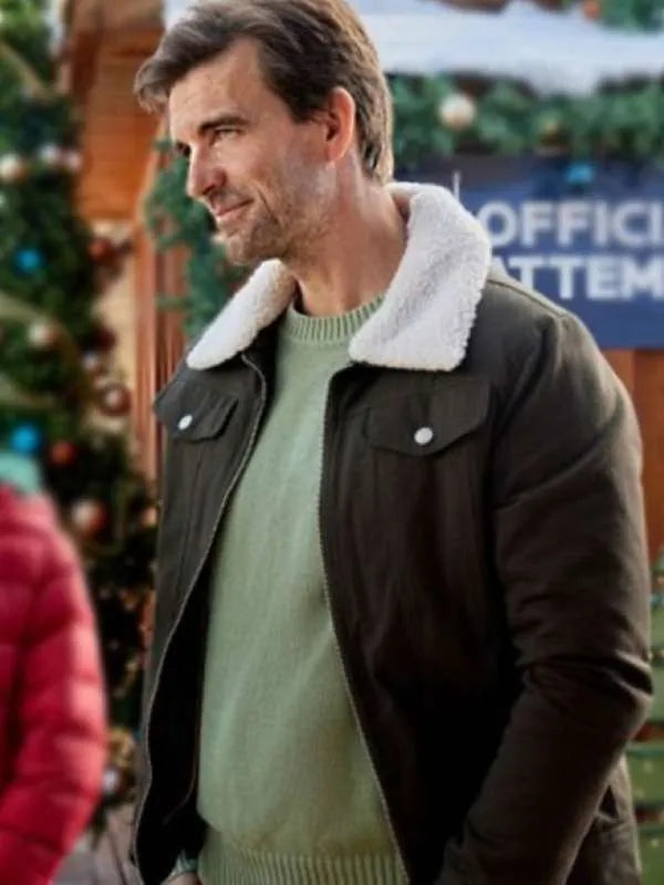 A World Record Christmas 2023 Lucas Bryant Brown Jacket - PINESMAX