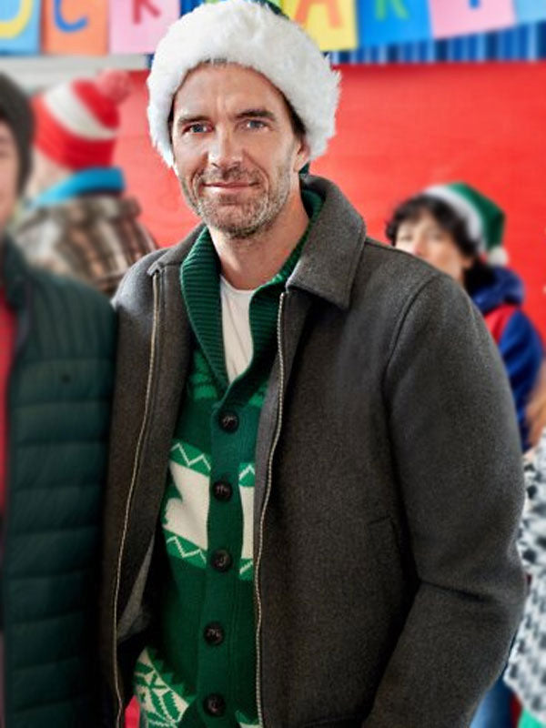 A World Record Christmas 2023 Lucas Bryant Grey Jacket - PINESMAX