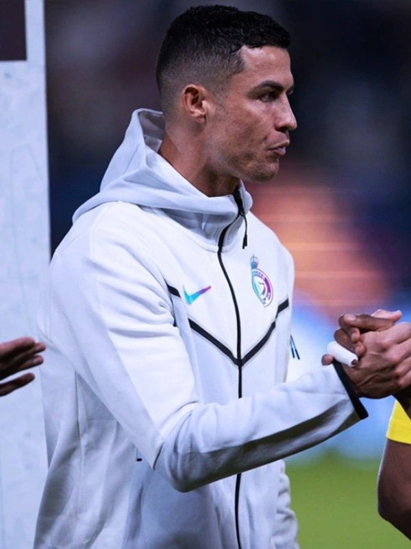 Al Nassr Tech Cristiano Ronaldo White Hooded Tracksuit