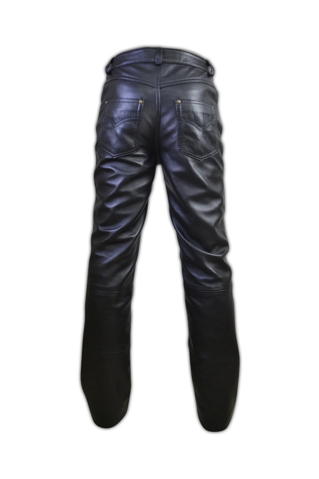 Jeans Style Leather Pant With 5 Pockets - PINESMAX