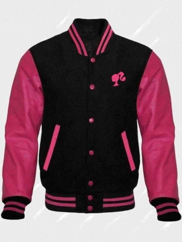 Barbie Pink and Black Varsity jacket - PINESMAX