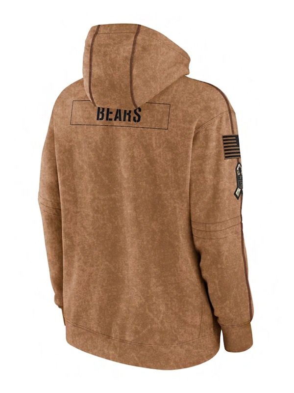 Chicago Bears 2023 Salute To Service Club Brown Hoodie - PINESMAX