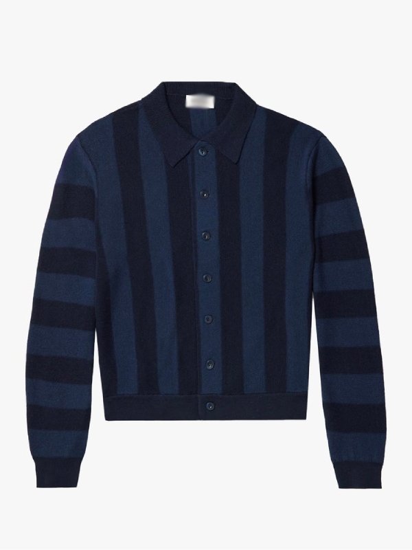 Cillian Murphy Blue Stripe Cardigan Sweater