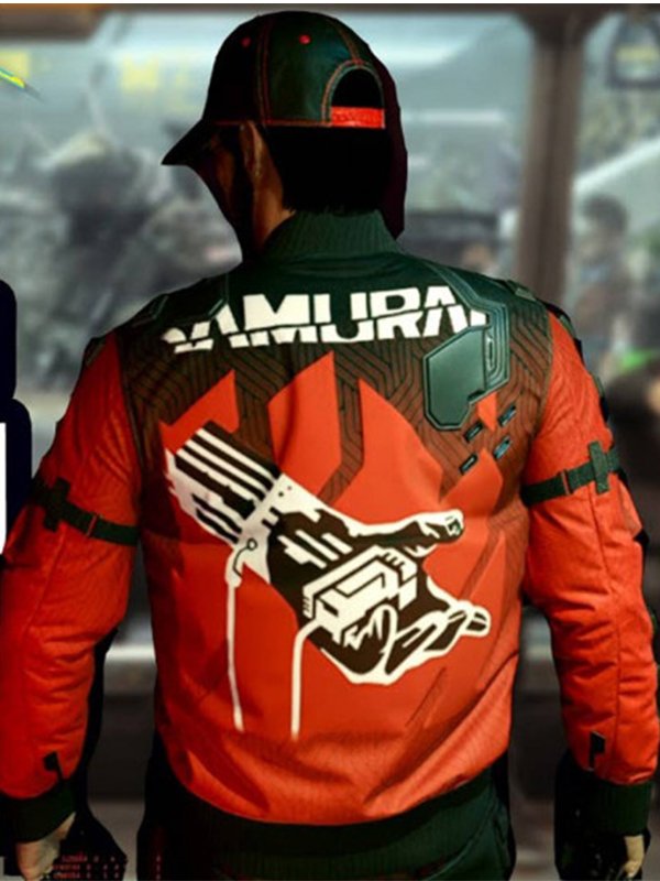 Cyberpunk 2077 Samurai Orange Bomber Jacket - PINESMAX