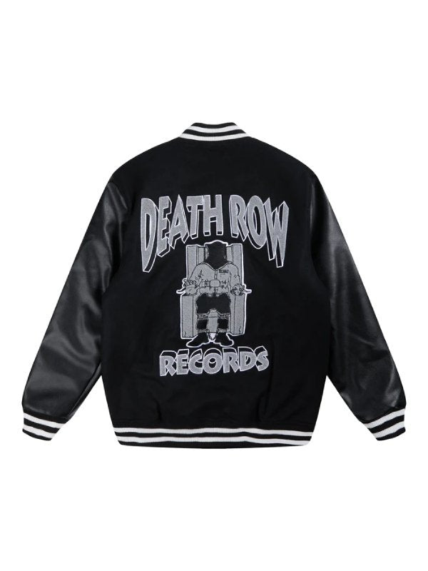Snoop Dogg Death Row Records Chair Logo Black Varsity Jacket
