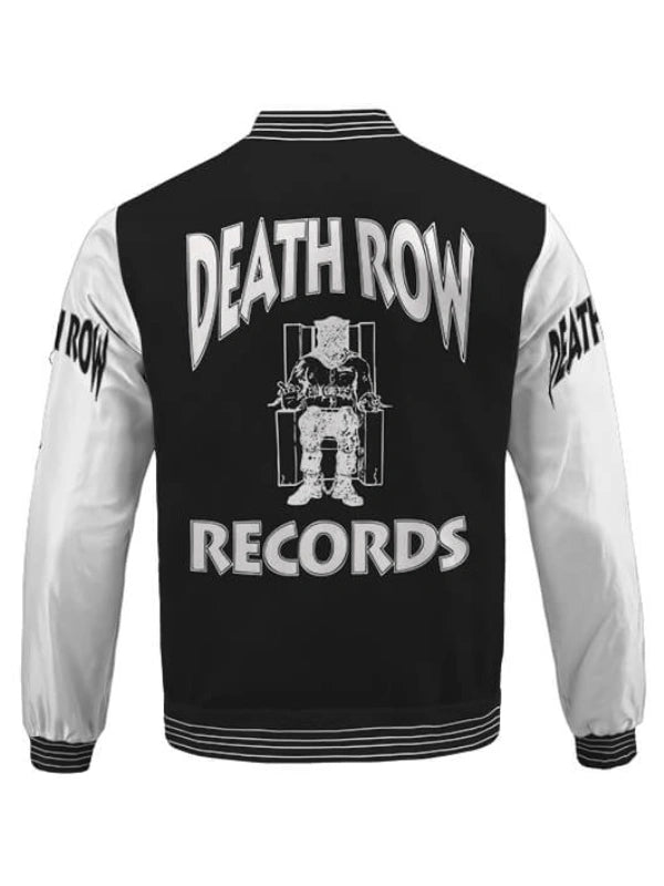 Death Row Records Snoop Dogg Black Varsity Jacket - PINESMAX
