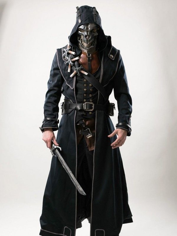Dishonored Corvo Attano Black Leather Coat - PINESMAX