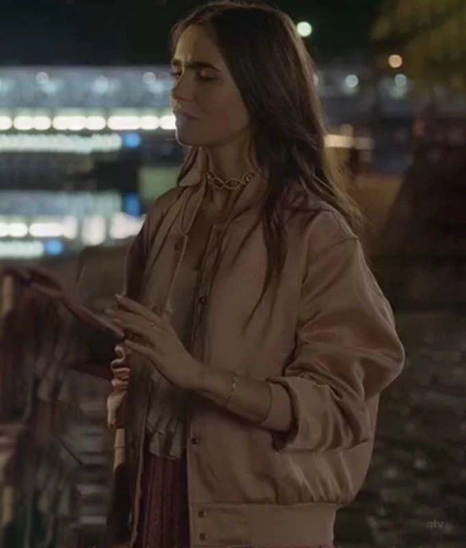Emily Cooper Emily In Paris Lily Collins Pink Satin Jacket