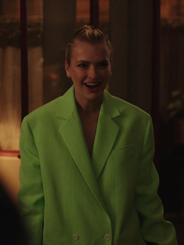 Camille Razat Emily In Paris Season 3 Green Oversized Blazer