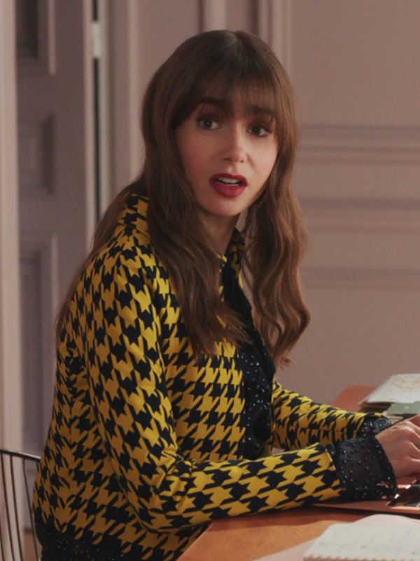 Lily Collins Emily in Paris Season 3 Emily Cooper Yellow Blazer