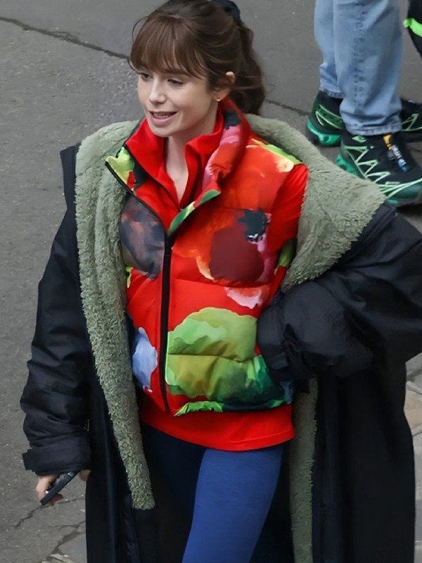 Emily in Paris Season 4 Emily Cooper Shearling Black Coat