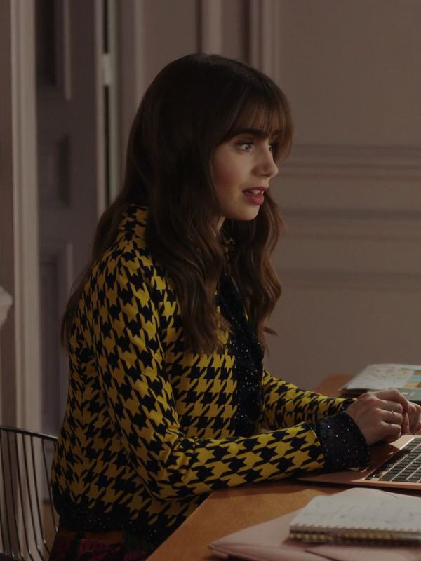 Lily Collins Emily in Paris Season 3 Emily Cooper Yellow Blazer