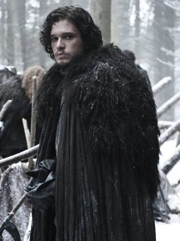 Game of Thrones Jon Snow Black Cloak Cape - PINESMAX