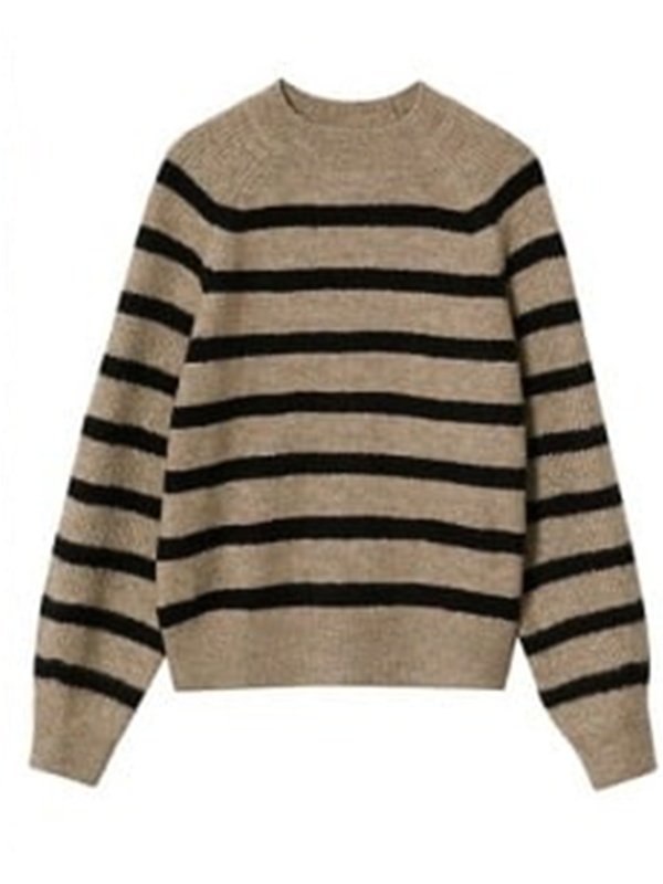 Goosebumps 2023 Isa Briones Round-Neck Striped Sweater