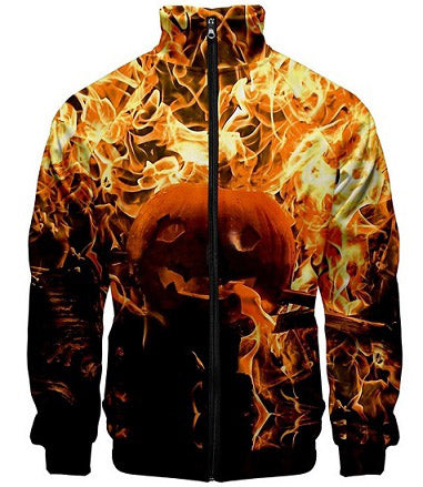 Fire Pumpkin Jacket For Halloween - PINESMAX