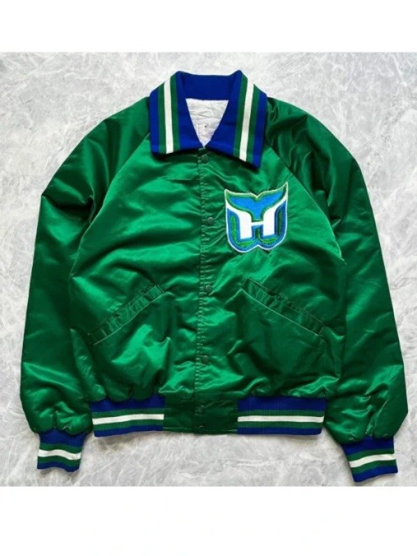 NHL Hartford Whalers Starter Green Satin Jacket