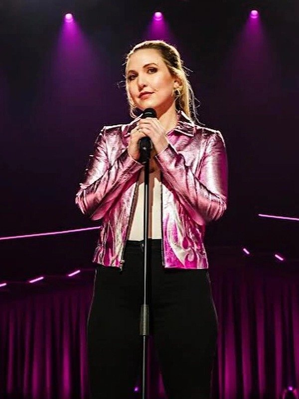 Taylor Tomlinson Have It All Pink Leather Jacket