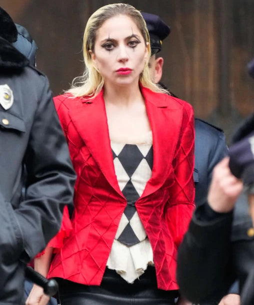 Joker 2 Lady Gaga Red Cropped Blazer
