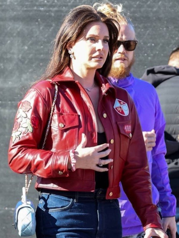 Lana Del Rey 49ers Red Leather Jacket
