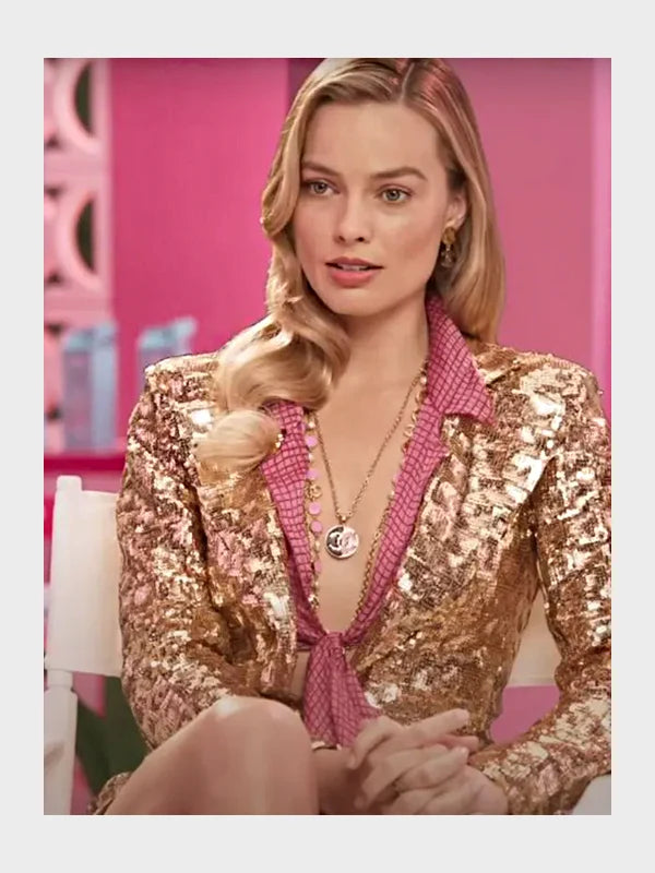 Barbie 2023 Margot Robbie Sequin Blazer - PINESMAX