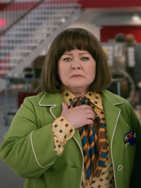 Unfrosted 2024 Melissa McCarthy Green Coat