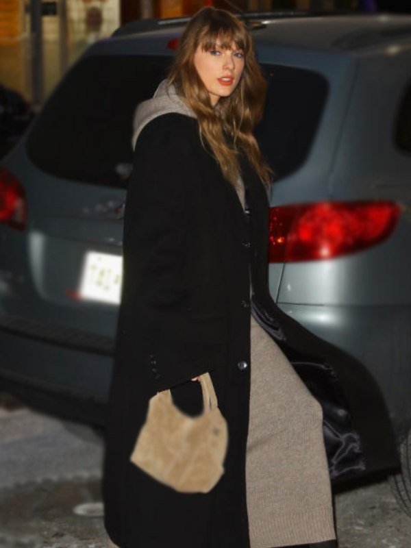 Taylor Swift Oversize NYC Long Black Coat