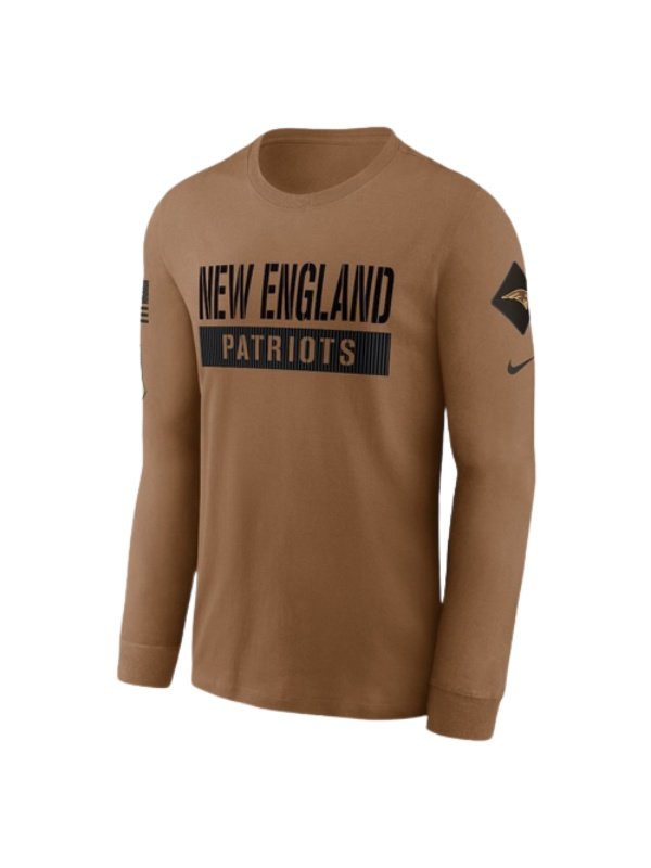 New England Patriots 2023 Salute to Service Brown T-Shirt - PINESMAX