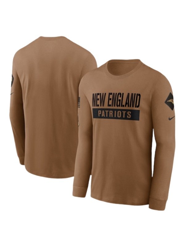 New England Patriots 2023 Salute to Service Brown T-Shirt - PINESMAX