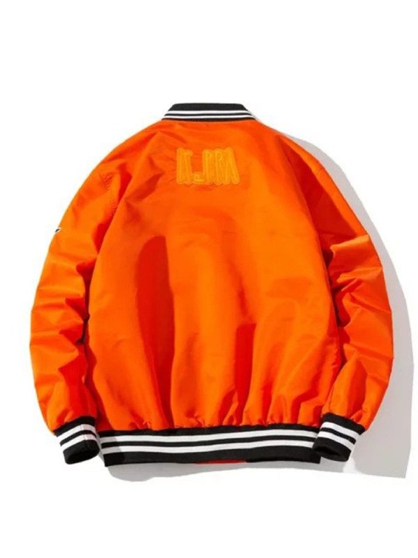 Leora Toy Orange Hip Hop Varsity Jacket - PINESMAX