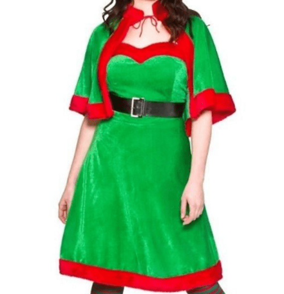 Women's Green and Red Christmas Costume - PINESMAX