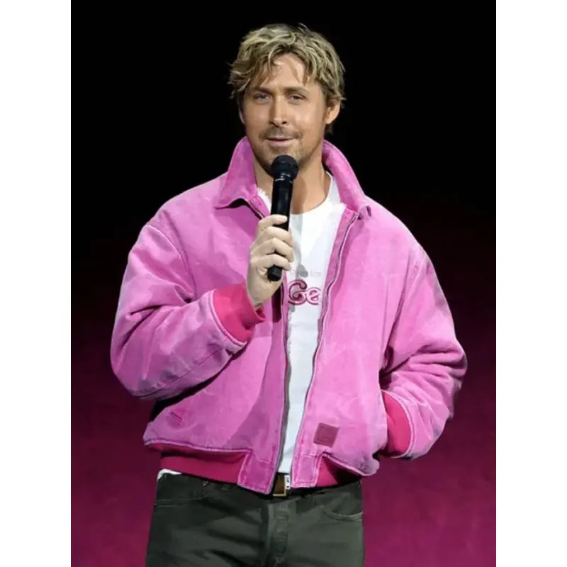 Barbie 2023 Ryan Gosling Pink Bomber Jacket - PINESMAX