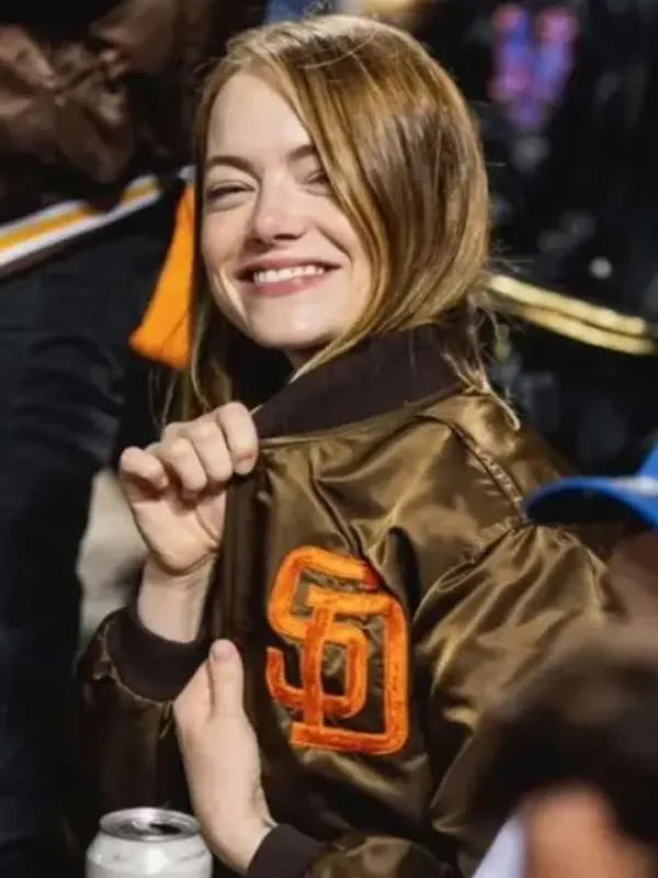San Diego Padres Emma Stone Brown Jacket - PINESMAX