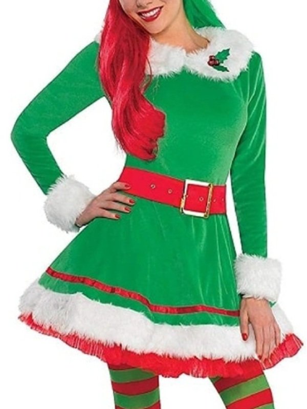 Santa Claus Elf Fancy Dress For Women - PINESMAX