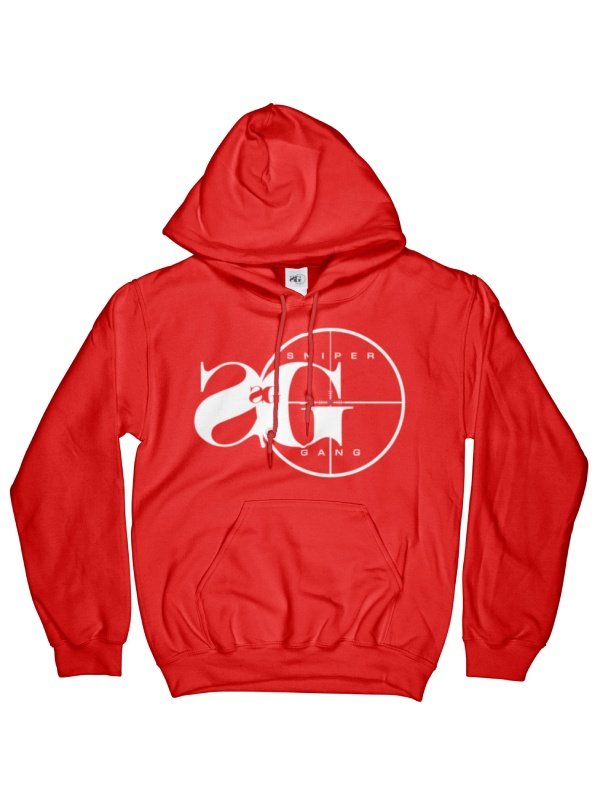 Sniper Gang Pullover Red and Black Hoodie